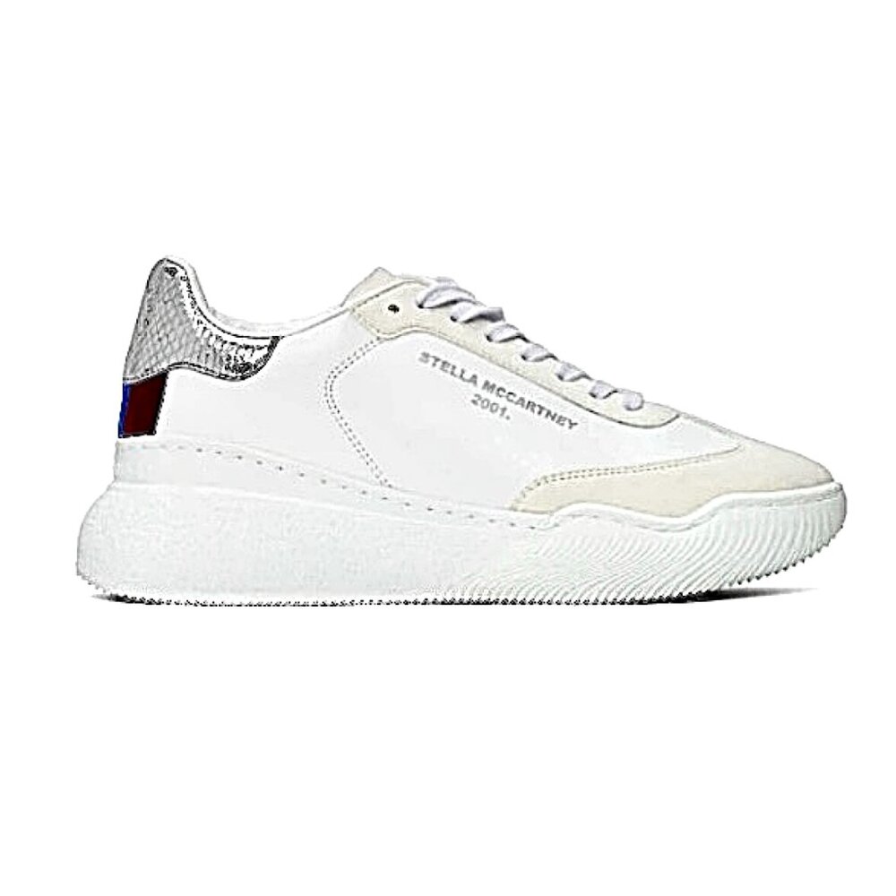 Stella McCartney Loop Vegan Leather White Platform Sneakers